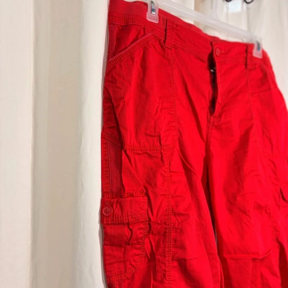 Style & Co Women's Size 18W Red Capris Mid Rise Multi Pocket Cargo Pants